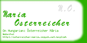maria osterreicher business card